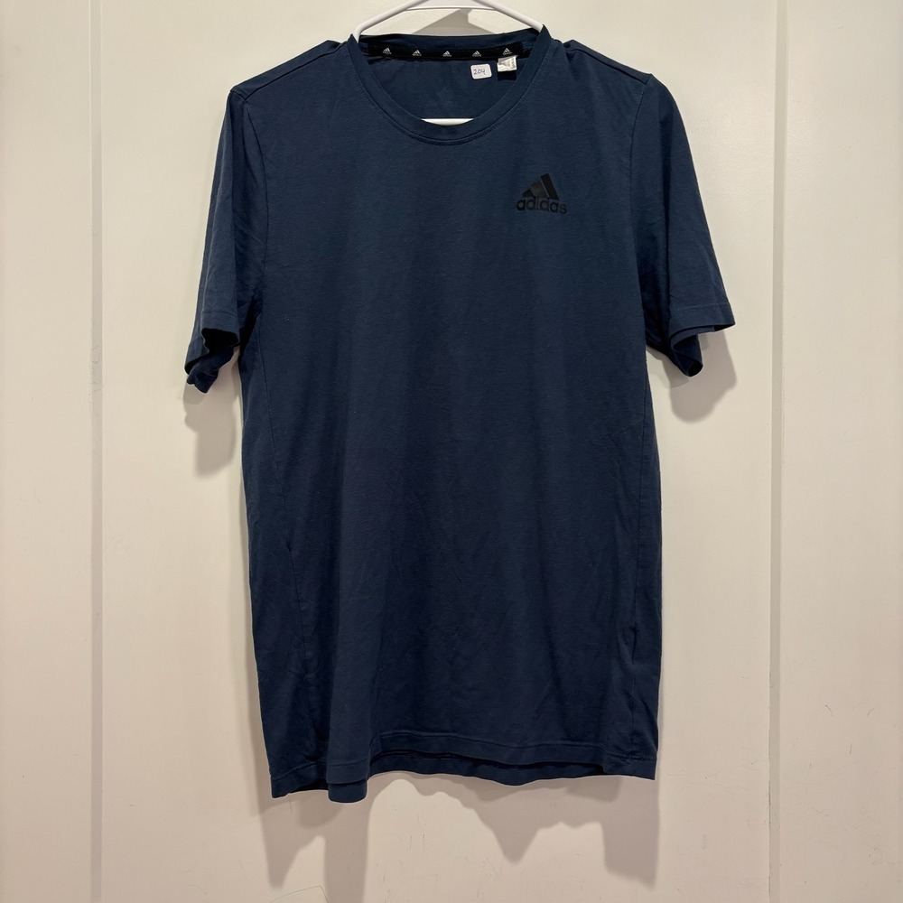 Adidas Mens Navy Blue Short Sleeve Athletic T-Shirt Training Gym Running Size M